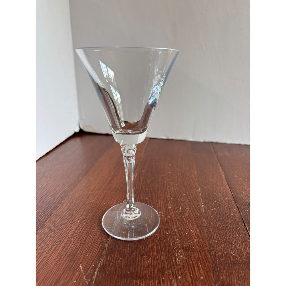 Towle Lead Crystal Martini Glass 7.5 Inch Clear Stemware Austria Faceted Stem